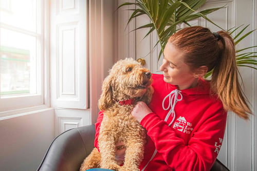 Louise with Cockapoo Louise with Cockapoo